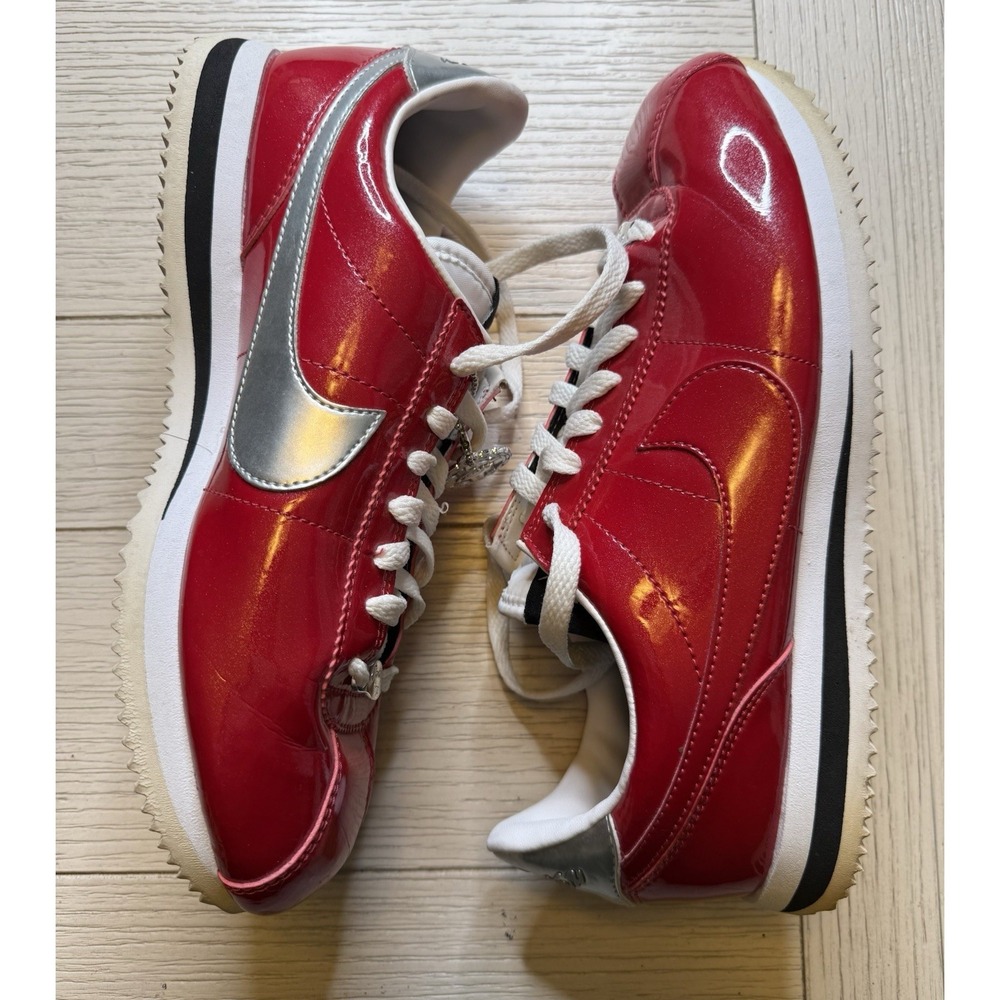 2016 Nike Cortez Basic Prem Qs Gym Red-White-Metallic Silver 819721-600 US 7.5